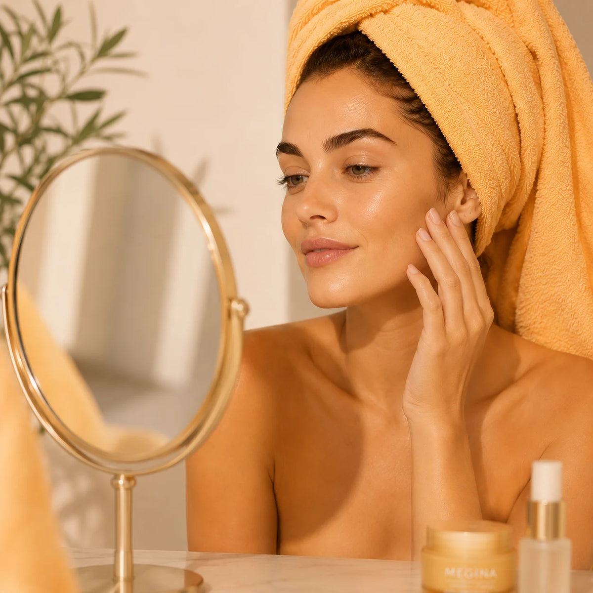 Influencer som använt Meginas produkter scrub, dagkräm, nattkräm och ögonkräm.